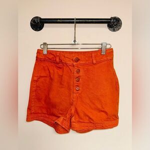 Koral High Waist Orange Women's Shorts